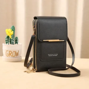 Women's Soft Leather Crossbody Handbag Touch Screen Cell Phone Purse Shoulder Bag